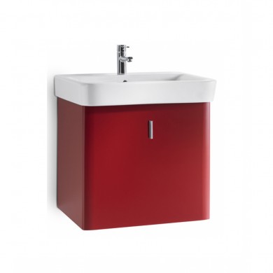 МЕБЕЛ ЗА БАНЯ DAMA SENSO SQUARE 55 СМ БАЗА С УМИВАЛНИК A856302896 ЧЕРВЕН МАТ ROCA