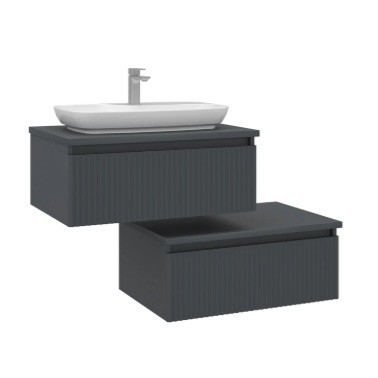 МЕБЕЛ ЗА БАНЯ ДОЛЕН ШКАФ LENTIA 80 CM MATT ANTHRACITE PVC ФОЛИО ORKA