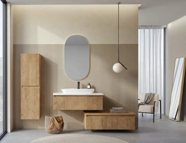 МЕБЕЛ ЗА БАНЯ LENTIA 80 CM ШКАФ МИВКА OAK ФОЛИО ORKA