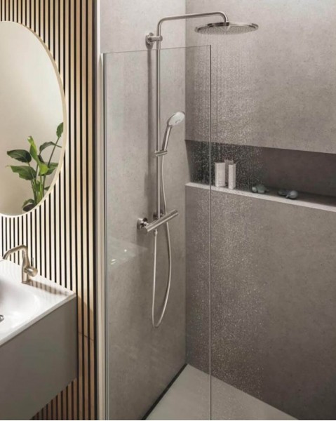 ДУШ СИСТЕМА С ТЕРМОСТАТ EUPHORIA SYSTEM 310 SUPERSTEEL 26075DC0 GROHE