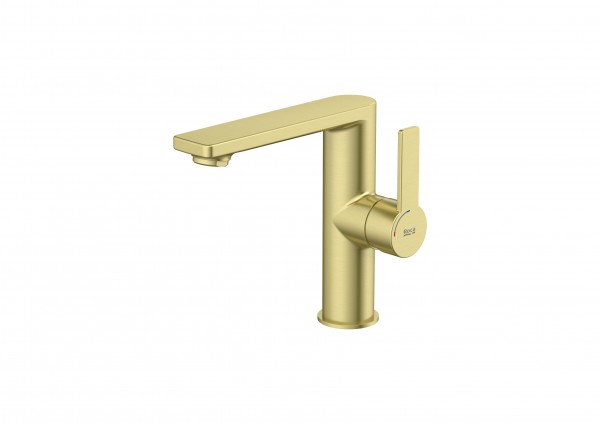 СМЕСИТЕЛ ЗА УМИВАЛНИК СТРАНИЧНА РЪКОХВАТКА TARGA BRUSHED BRASS A5A405FVA0 ROCA
