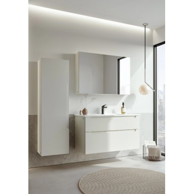 МЕБЕЛ ЗА БАНЯ MESSINA 85 CM ШКАФ МИВКА ШКАФ-ОГЛЕДАЛО MATT WHITE ORKA