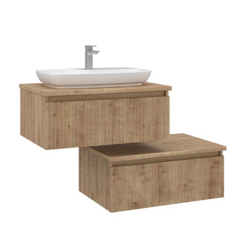 МЕБЕЛ ЗА БАНЯ LENTIA 80 CM ШКАФ МИВКА OAK ФОЛИО ORKA