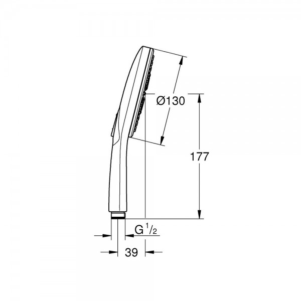 РЪЧЕН ДУШ С 3 СТРУИ RAINSHOWER SMARTACTIVE 130 BRUSHED HARD GRAPHITE 26574AL0 GROHE