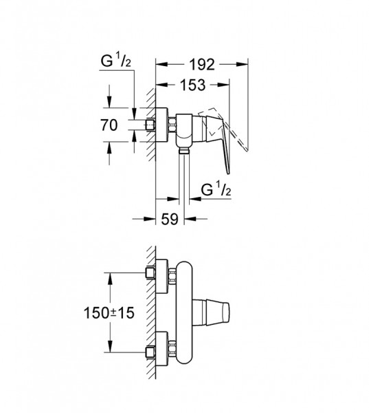 СМЕСИТЕЛ ЗА ДУШ EUROSMART COSMOPOLITAN 32837000 GROHE