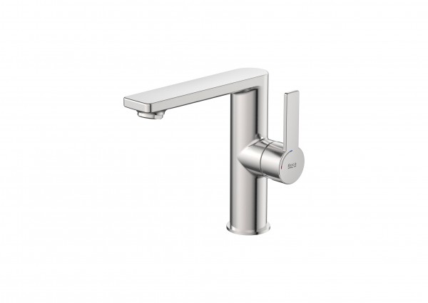 СМЕСИТЕЛ ЗА УМИВАЛНИК СТРАНИЧНА РЪКОХВАТКА TARGA STAINLESS STEEL A5A405FSM0 ROCA