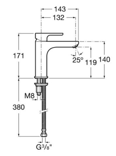 СМЕСИТЕЛ ЗА УМИВАЛНИК L20 M SIZE A5A3B09C00 ROCA