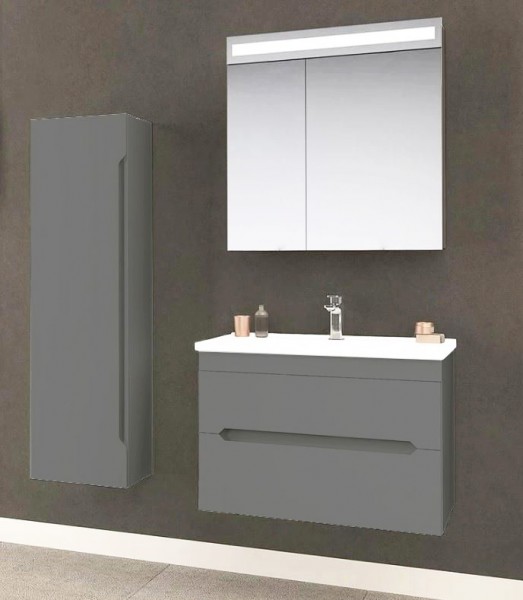 МЕБЕЛ ЗА БАНЯ VARNA 80 СМ ШКАФ МИВКА ШКАФ-ОГЛЕДАЛО MATT GREY LACQUER ORKA