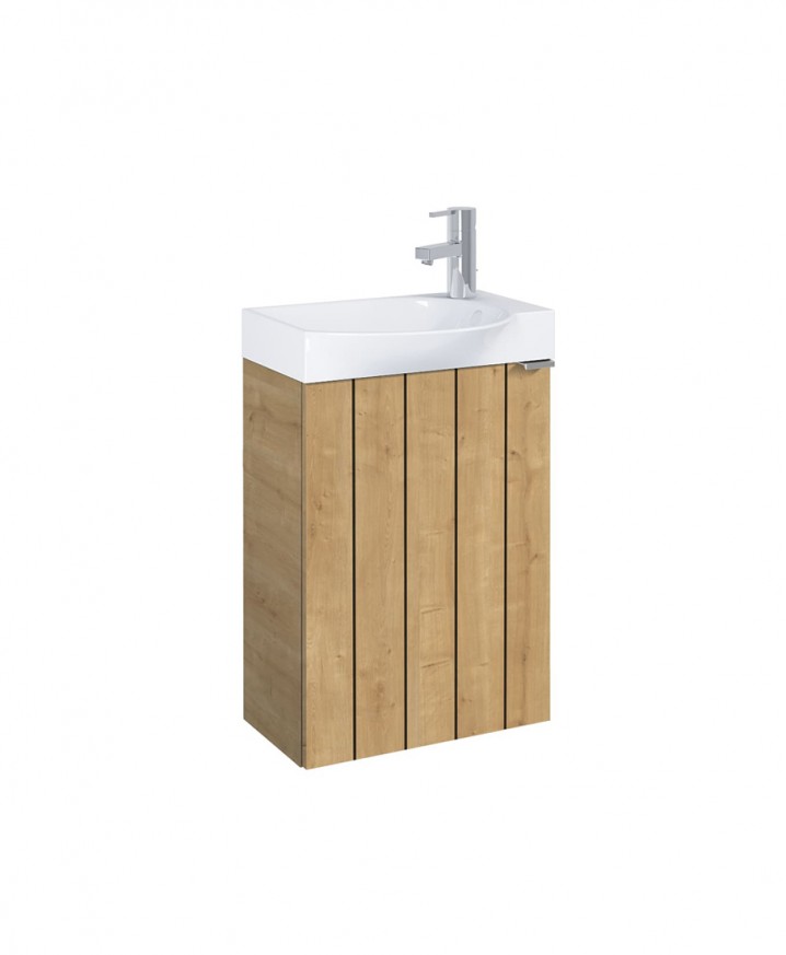 МЕБЕЛ ЗА БАНЯ MICRO PLUS БАЗА С УМИВАЛНИК 45,2/34 СМ LIGHT OAK STRUCTURE A852444574 ROCA