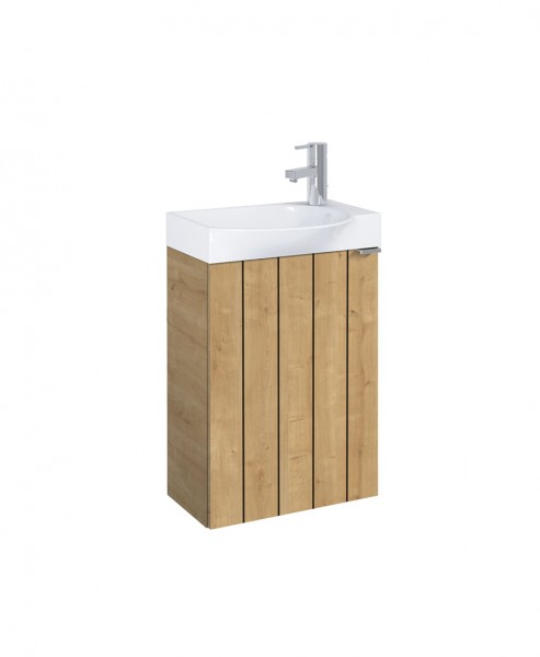 МЕБЕЛ ЗА БАНЯ MICRO PLUS БАЗА С УМИВАЛНИК 45,2/34 СМ LIGHT OAK STRUCTURE A852444574 ROCA