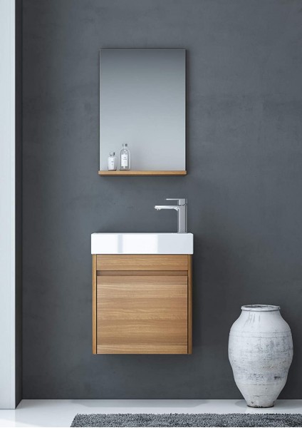 МЕБЕЛ ЗА БАНЯ DUDEN 45 СМ WALNUT ШКАФ МИВКА ОГЛЕДАЛО ORKA 