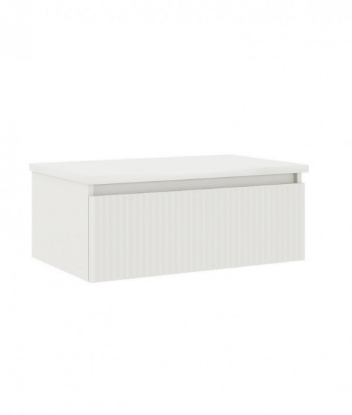 МЕБЕЛ ЗА БАНЯ ДОЛЕН ШКАФ LENTIA 80 CM MATT WHITE PVC ФОЛИО ORKA