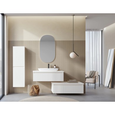 МЕБЕЛ ЗА БАНЯ ДОЛЕН ШКАФ LENTIA 80 CM MATT WHITE PVC ФОЛИО ORKA