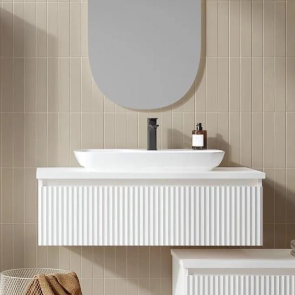 МЕБЕЛ ЗА БАНЯ LENTIA 80 CM ШКАФ МИВКА MATT WHITE PVC ФОЛИО ORKA