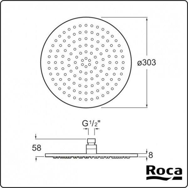 ДУШ ПИТА RAINDREAM 300 MM A5B2550C00 ROCA