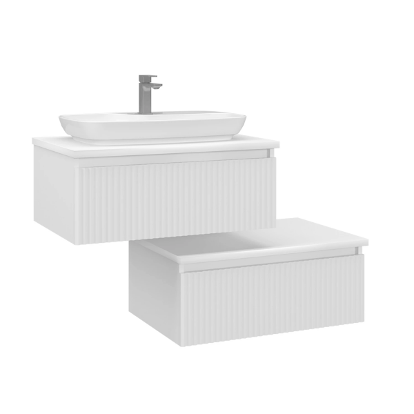 МЕБЕЛ ЗА БАНЯ ДОЛЕН ШКАФ LENTIA 80 CM MATT WHITE PVC ФОЛИО ORKA